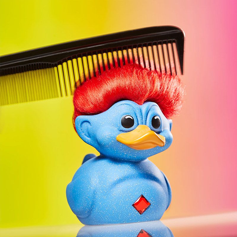 Official Trolls Glitter Blue Troll (Blue with Red Hair) TUBBZ Cosplaying Duck Collectable