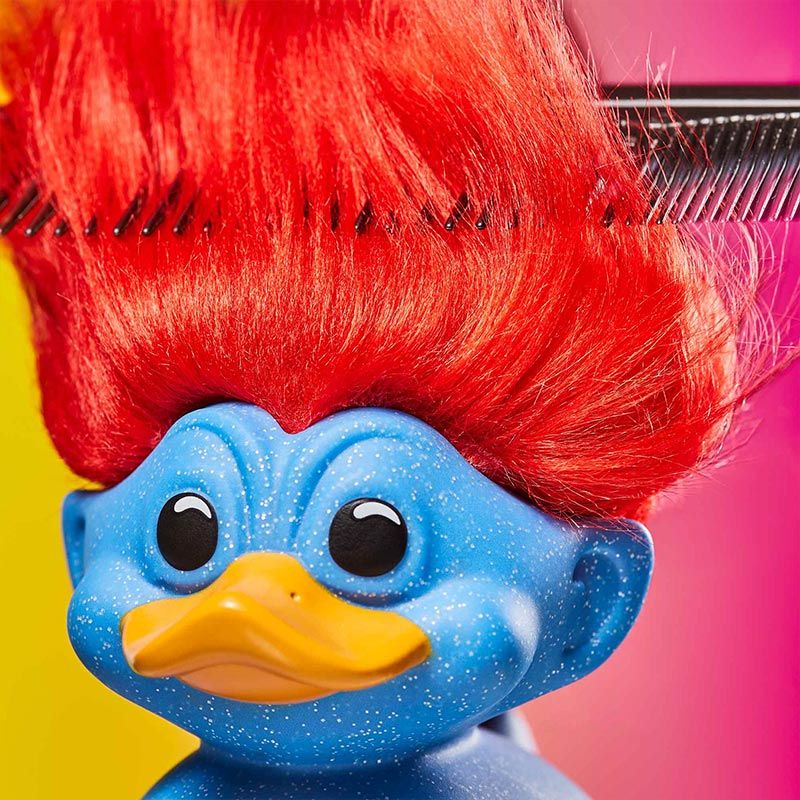 Official Trolls Glitter Blue Troll (Blue with Red Hair) TUBBZ Cosplaying Duck Collectable