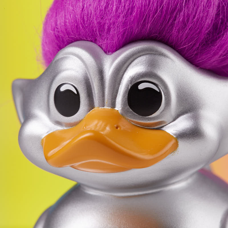 Official Trolls Silver Troll (Silver with Purple Hair) TUBBZ Cosplaying Duck Collectable