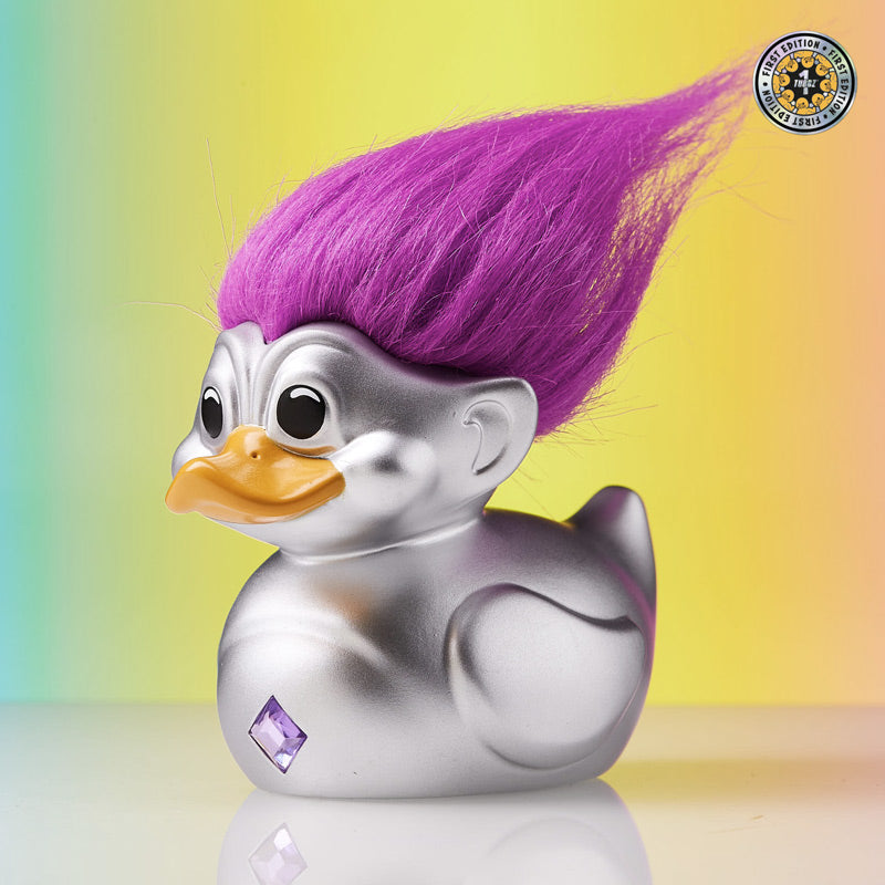Official Trolls Silver Troll (Silver with Purple Hair) TUBBZ Cosplaying Duck Collectable