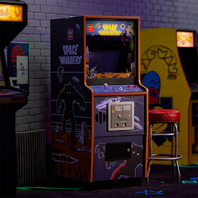 Official Space Invaders Quarter Size Arcade Cabinet + Coin.