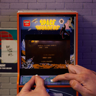 Official Space Invaders Quarter Size Arcade Cabinet + Coin.