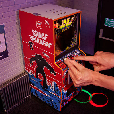 Official Space Invaders Part II Quarter Size Arcade Cabinet + Coin.