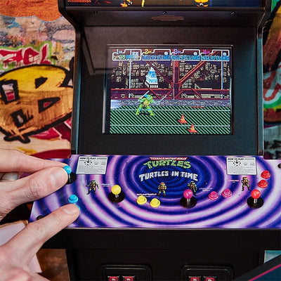 Official TMNT – Turtles in Time Quarter Arcade Cabinet + Stool