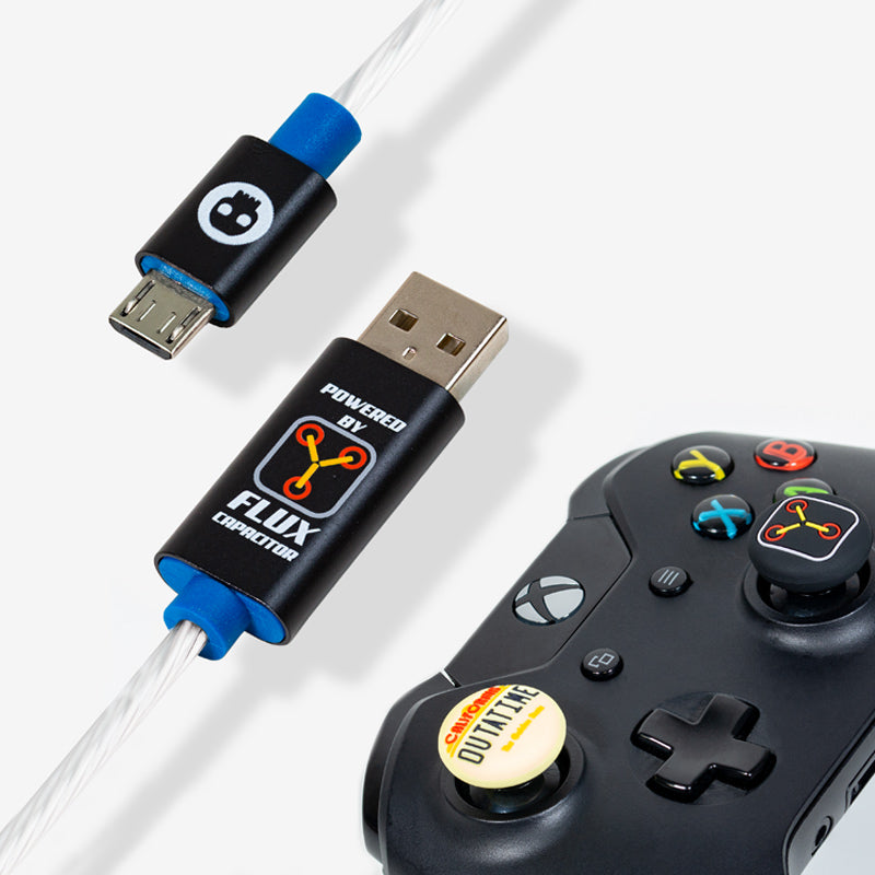 Official Back to the Future LED Micro USB Cable & Thumb Grips (PS4 and Xbox One)