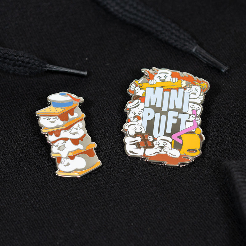 Pin Kings Ghostbusters Enamel Pin Badge Set 2.1 – Stay Puft S’mores & Mini Puft