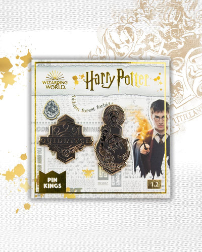 Pin Kings Harry Potter Enamel Pin Badge Set 1.2 - Quidditch & Crookshanks