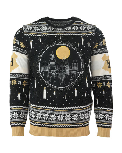 Official Harry Potter Hogwarts Castle Candles LED Christmas Jumper / Ugly Sweater
