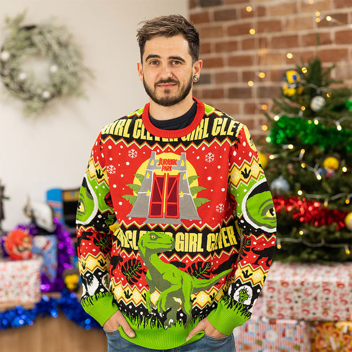Official Jurassic Park Christmas Jumper Ugly Sweater Numskull Trade