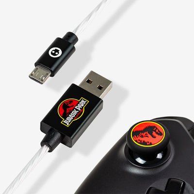 Official Jurassic Park LED Micro USB Cable & Thumb Grips (PS4 and Xbox One)
