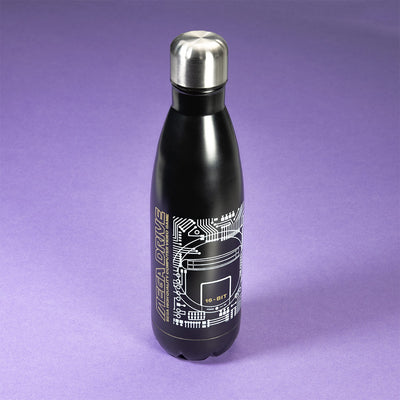 Official Mega Drive 'Technical Spec' Black Bowling Pin Style Water Bottle