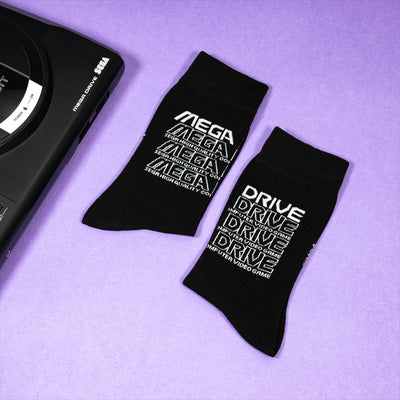 Official Mega Drive ‘Retro Logo’ Black Socks (One Size)