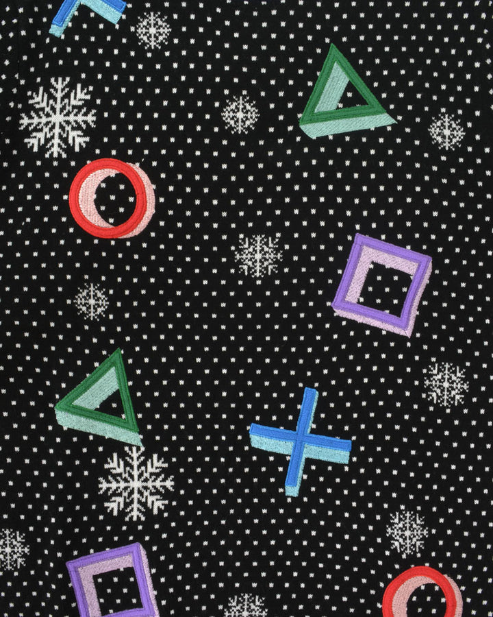 PlayStation Symbols Black Christmas Jumper / Ugly Sweater