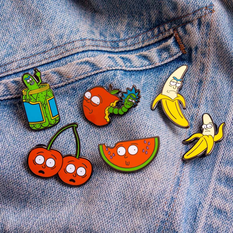 Pin Kings Rick and Morty Enamel Pin Badge Set 1.2 – Apple Morty & Watermelon Morty