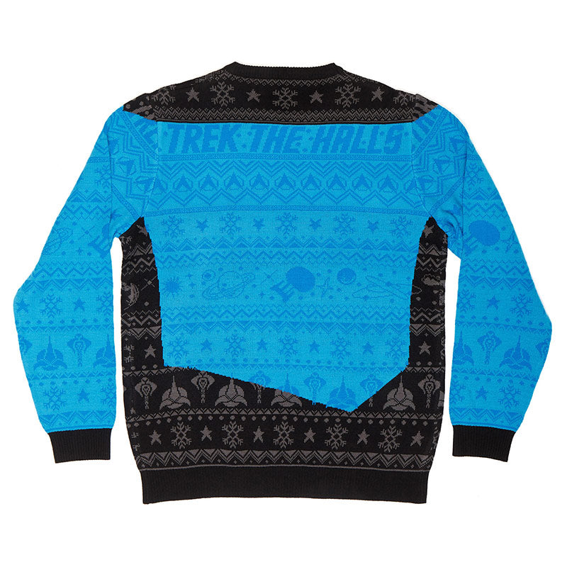 Official Star Trek Blue Christmas Jumper / Ugly Sweater