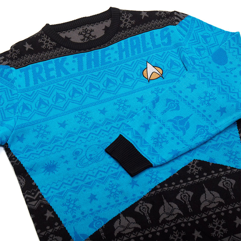 Official Star Trek Blue Christmas Jumper / Ugly Sweater