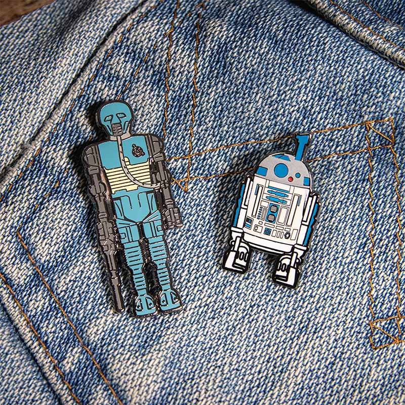 Pin Kings Star Wars Enamel Pin Badge Set 1.21 – 2-1B and R2 D2 (with Sensorscope)