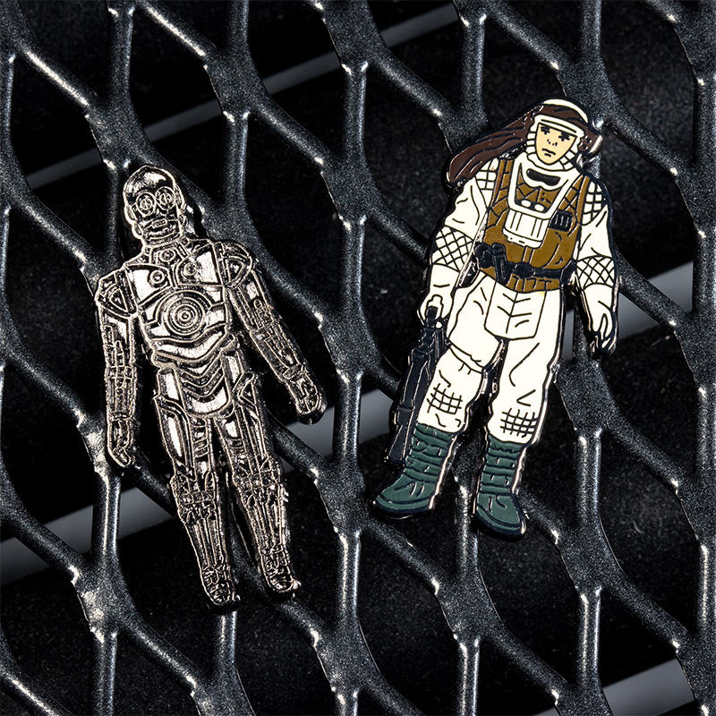 Pin Kings Star Wars Enamel Pin Badge Set 1.22 – C-3PO and Luke Skywalker (Hoth Battle Gear)