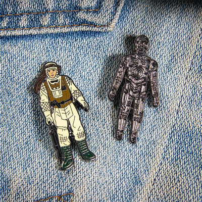 Pin Kings Star Wars Enamel Pin Badge Set 1.22 – C-3PO and Luke Skywalker (Hoth Battle Gear)