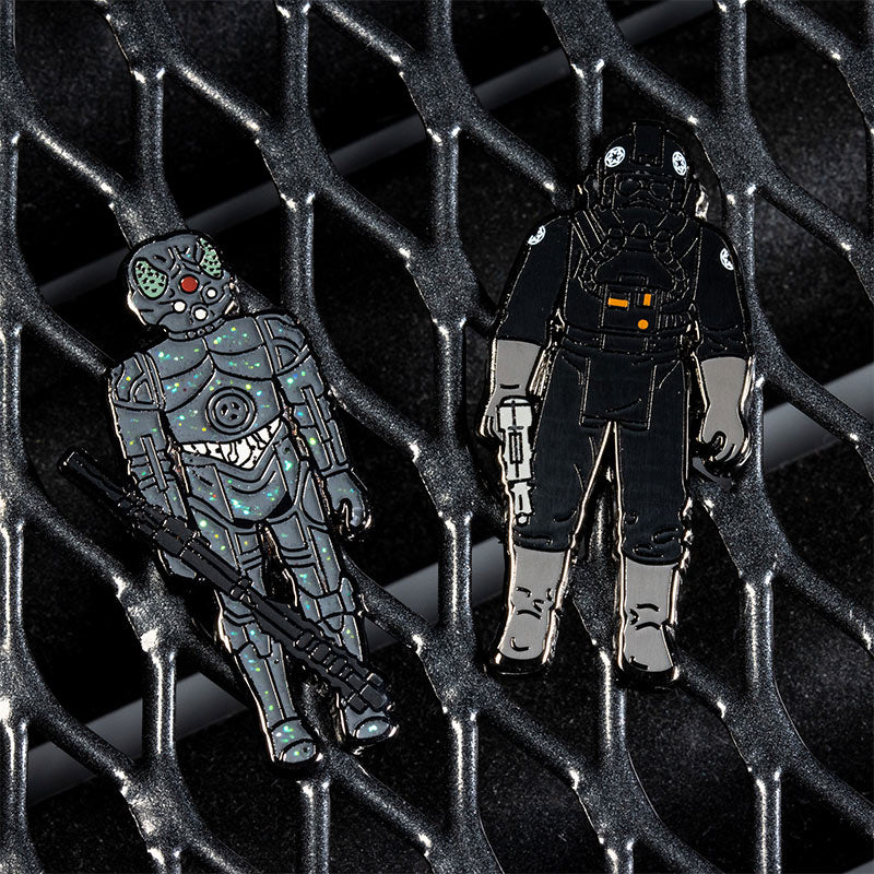 Pin Kings Star Wars Enamel Pin Badge Set 1.25 – 4-LOM and Imperial Tie Fighter Pilot