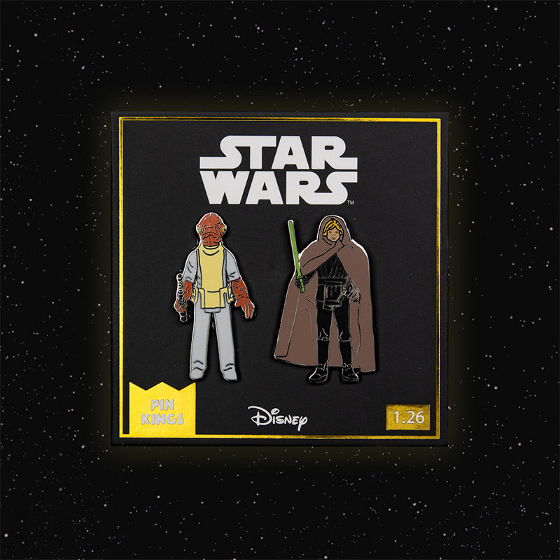 Pin Kings Star Wars Enamel Pin Badge Set 1.26 – Admiral Ackbar and Luke Skywalker (Jedi Knight Outfit)