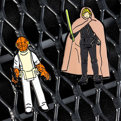 Pin Kings Star Wars Enamel Pin Badge Set 1.26 – Admiral Ackbar and Luke Skywalker (Jedi Knight Outfit)