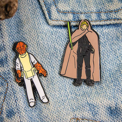 Pin Kings Star Wars Enamel Pin Badge Set 1.26 – Admiral Ackbar and Luke Skywalker (Jedi Knight Outfit)