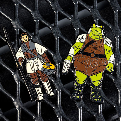Pin Kings Star Wars Enamel Pin Badge Set 1.27 – Princess Leia Organa (Boushh Disguise) and Gamorrean Guard