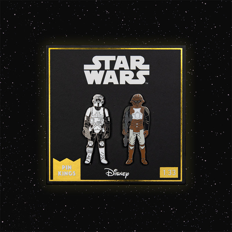 Pin Kings Star Wars Enamel Pin Badge Set 1.33 – Biker Scout and Lando Calrissian (Skiff Guard Disguise)