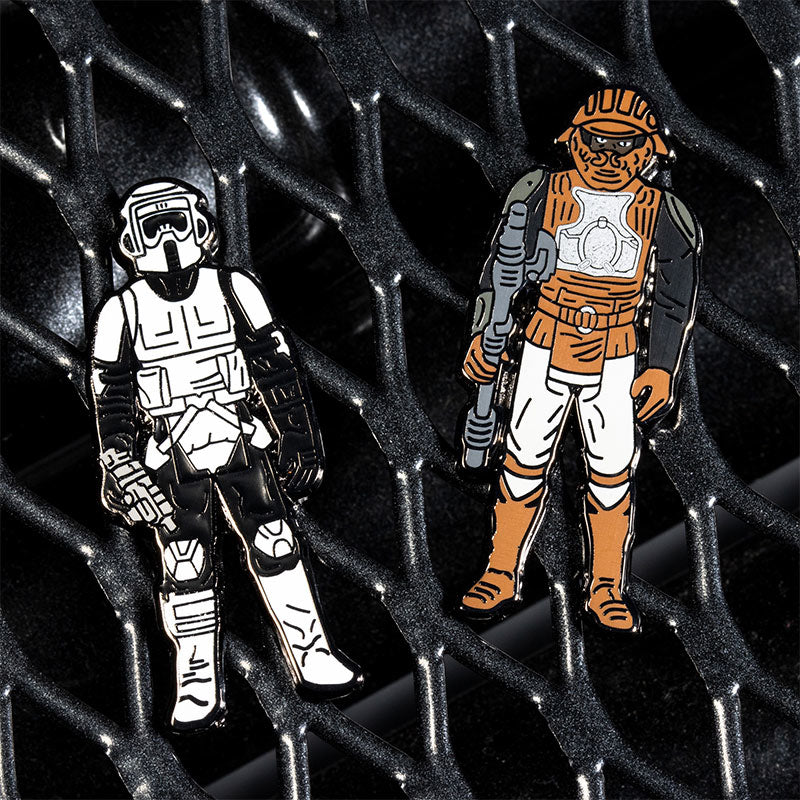 Star Wars Enamel Pin Badge Set 1.33 – Biker Scout and Lando Calrissian (Skiff Guard Disguise)