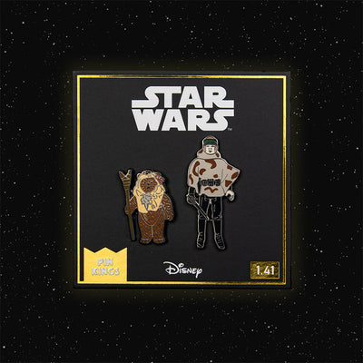 Pin Kings Star Wars Enamel Pin Badge Set 1.41 – Paploo and Luke Skywalker (in Battle Poncho)