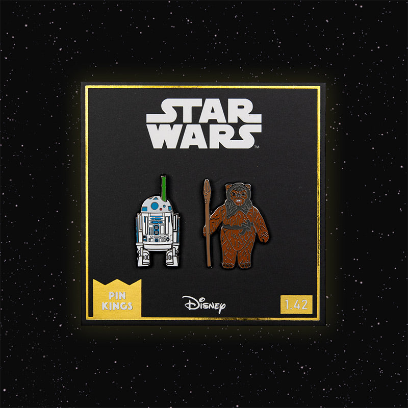 Pin Kings Star Wars Enamel Pin Badge Set 1.42 – R2-D2 (with pop-up Lightsaber) and Romba