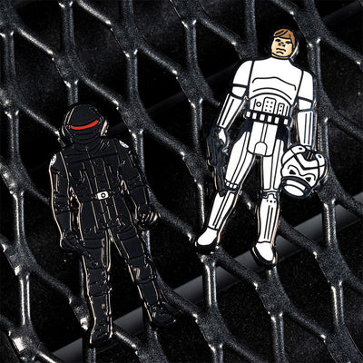 Pin Kings Star Wars Enamel Pin Badge Set 1.44 – Imperial Gunner and Luke Skywalker (Imperial Stormtrooper Outfit)