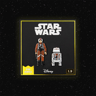 Pin Kings Star Wars Enamel Pin Badge Set 1.9 – Luke Skywalker: X Wing Pilot and R5 D4