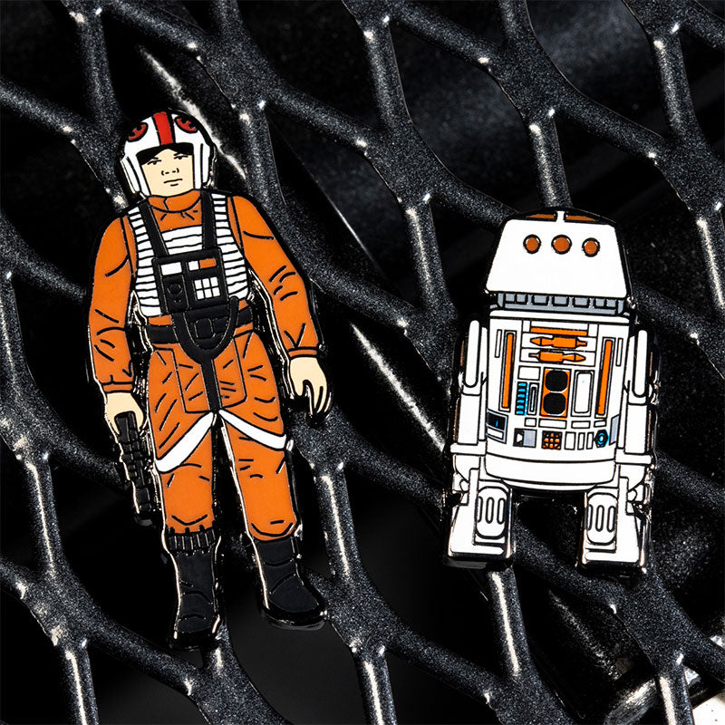 Pin Kings Star Wars Enamel Pin Badge Set 1.9 – Luke Skywalker: X Wing Pilot and R5 D4