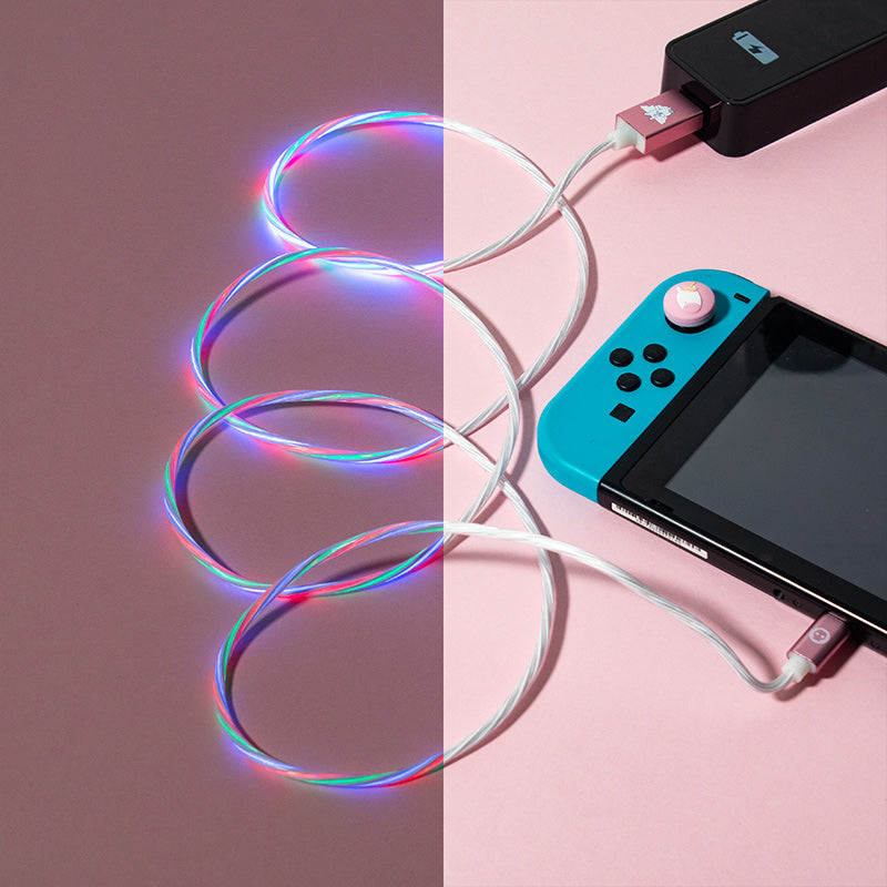 Numskull Unicorn LED USB C Cable & Thumb Grips (Nintendo Switch)